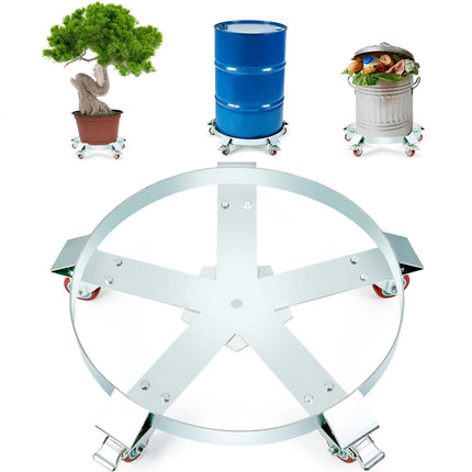 55 Gallon Drum Dolly, 1250 lb Capacity, 5 Swivel Casters