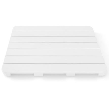 Předložka k WC 55 x 34 cm z HIPS v dekoru dřeva, koupelnová předložka, nosnost do 150 kg, bílá, odolná korozi a rzi