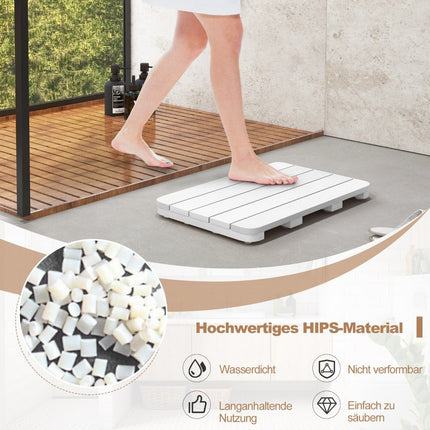 Předložka k WC 55 x 34 cm z HIPS v dekoru dřeva, koupelnová předložka, nosnost do 150 kg, bílá, odolná korozi a rzi