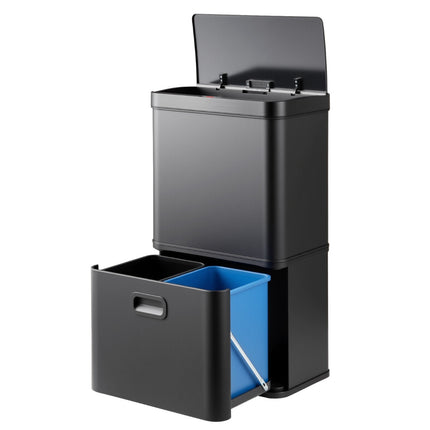 56L Sensor Trash Can with Dual Bins & Soft-Close Lid