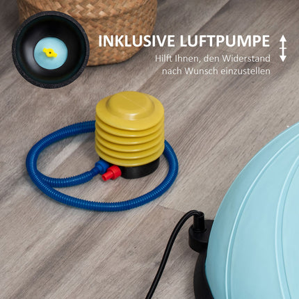 Půlkulový balanční míč 58 cm s lany pro rovnováhu a stabilitu