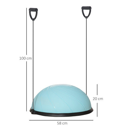 Půlkulový balanční míč 58 cm s lany pro rovnováhu a stabilitu