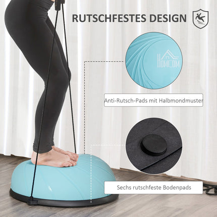 Půlkulový balanční míč 58 cm s lany pro rovnováhu a stabilitu