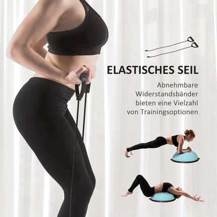 Půlkulový balanční míč 58 cm s lany pro rovnováhu a stabilitu