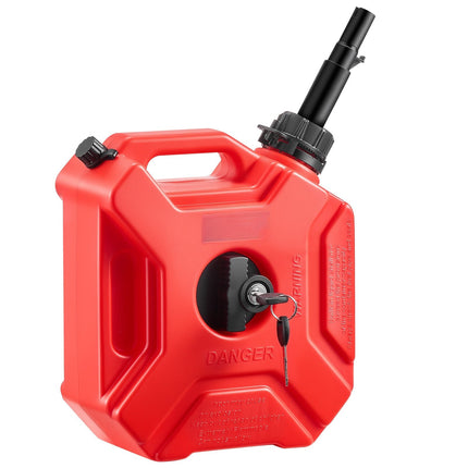 5L Gas Can with Spout and Lockable Bracket, Red