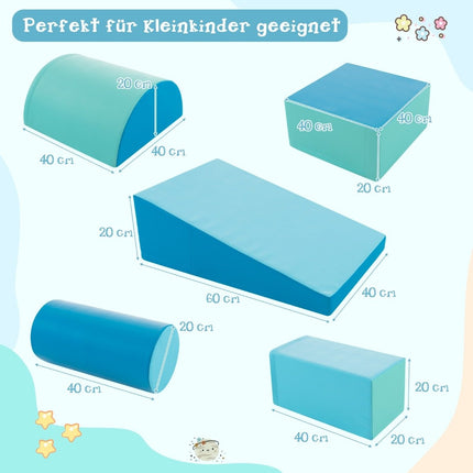 Pěnové kostky 5 ks, obří stavební kostky na běhání a lezení, velké kostky, modrá