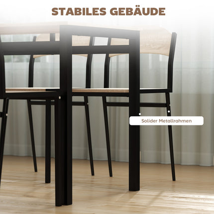5-Piece Dining Set, Table and 4 Chairs, Space-Saving, Black