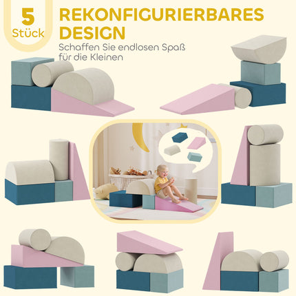 5-Piece Foam Block Set for Toddlers, Soft & Colorful