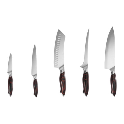 5-Piece Kitchen Knife Set – Damascus Steel, Pakkawood