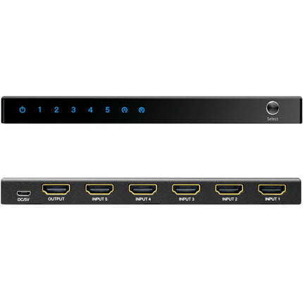 5portový HDMI přepínač, 4K/60Hz, HDMI 2.0, s dálkovým ovládáním
