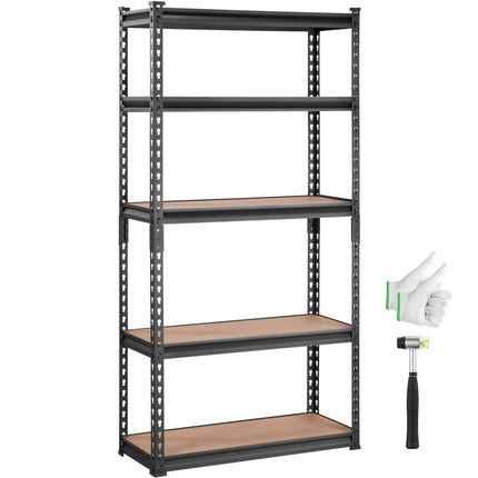 5-Tier Adjustable Metal Shelving Rack, 2000 lb, 30x12x60