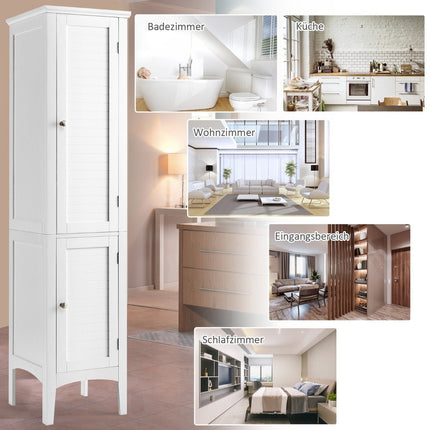 5 Tier Bathroom Cabinet Narrow Freestanding Tall Cabinet White
