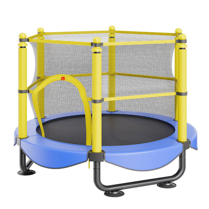 5ft Kids Trampoline With Safety Net, Basketball Hoop