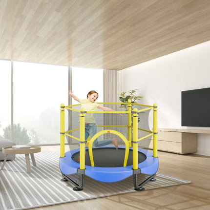 5ft Kids Trampoline With Safety Net, Basketball Hoop