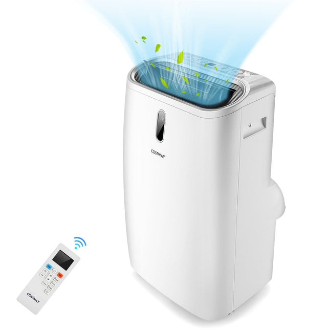 Klimatizace 5 v 1 14000 BTU topení a chlazení a ventilátor a odvlhčování mobilní klimatizace pro 40 ㎡ 44.5 x 39 x 77 cm bílá