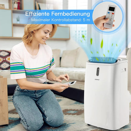 Klimatizace 5 v 1 14000 BTU topení a chlazení a ventilátor a odvlhčování mobilní klimatizace pro 40 ㎡ 44.5 x 39 x 77 cm bílá