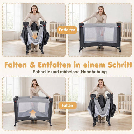 5-in-1 Baby Pack and Play with Mattress – Black