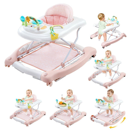 5-in-1 Baby Walker, Folding Activity Center, Adjustable Height