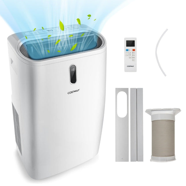 Mobilní klimatizace 5 v 1 16000 BTU chlazení a ventilátor a odvlhčování a topení odvlhčovač 16℃-32℃ 44.5 x 39 x 77 cm bílá