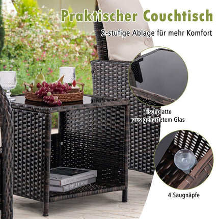5-piece balcony furniture set garden furniture made of PE polyrattan seating group for garden