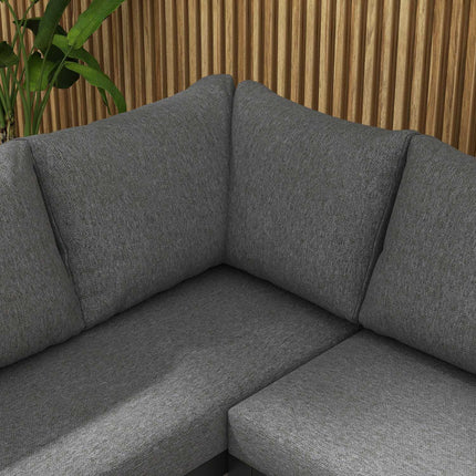 Zahradní lounge sestava 5 dílů šedá s rohovou pohovkou a stolem