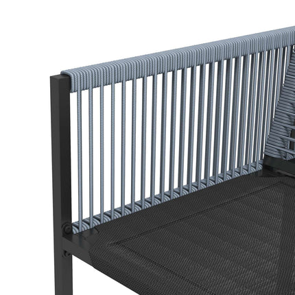 5-piece dark gray dining room set with folding chairs