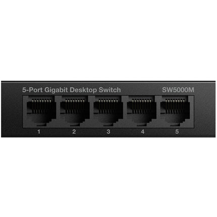 5portový gigabitový switch kov černá