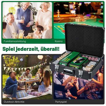 Pokerová sada 600 žetonů v kufříku – hliněné žetony 14g