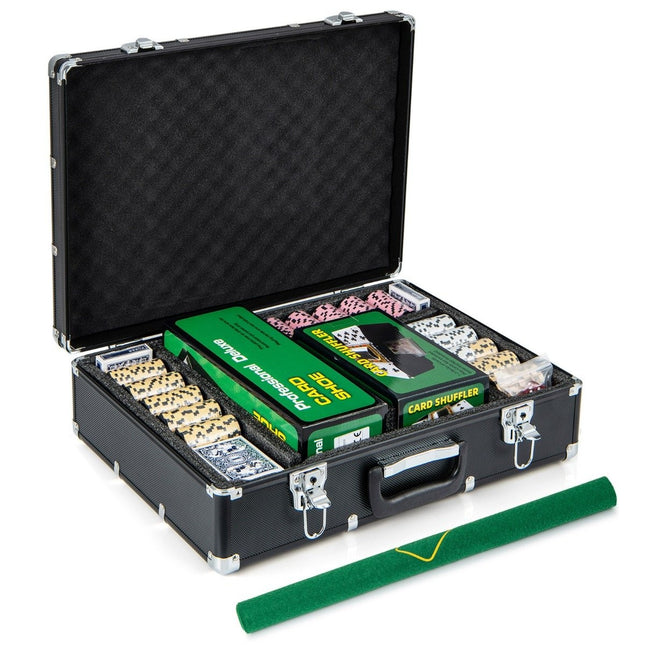 Pokerová sada 600 žetonů v kufříku – hliněné žetony 14g