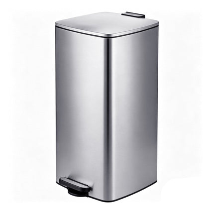 Nerezový pedálový koš 60L – soft-close, stříbrná