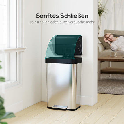 Nerezový pedálový koš 60L se soft-close víkem