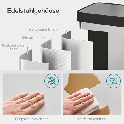 Nerezový pedálový koš 60L se soft-close víkem