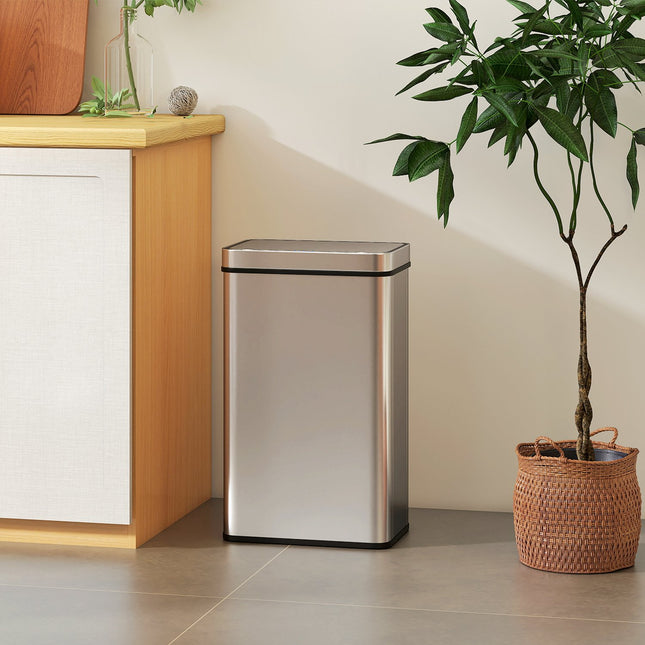 Nerezový senzorový odpadkový koš 60L, automatické víko