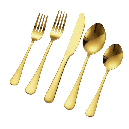 60-Piece Gold Stainless Steel Flatware Set for 12