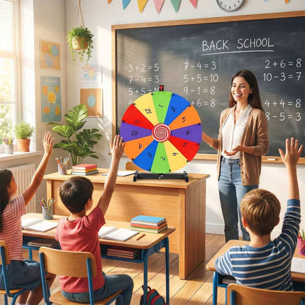 60cm Tabletop Prize Wheel with Stand – 12 Slots, Multi-Color