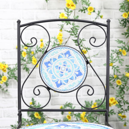 Bistro set pro 2: ocelový stůl Ø 61 Cm a skládací židle