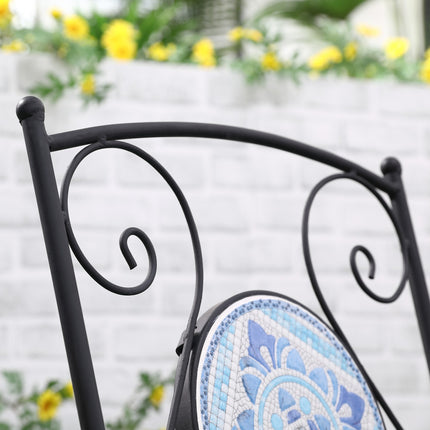 Bistro set pro 2: ocelový stůl Ø 61 Cm a skládací židle