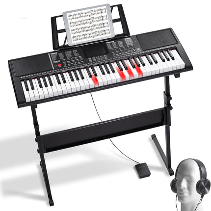 61-Key Digital Keyboard Piano, Lighted Keys, USB MIDI