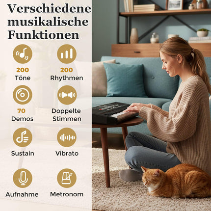 Sada elektronických kláves s 61 klávesami a nastavitelným stojanem