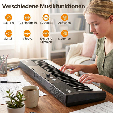 61-Tasten-Keyboard-Set mit verstellbarem Ständer