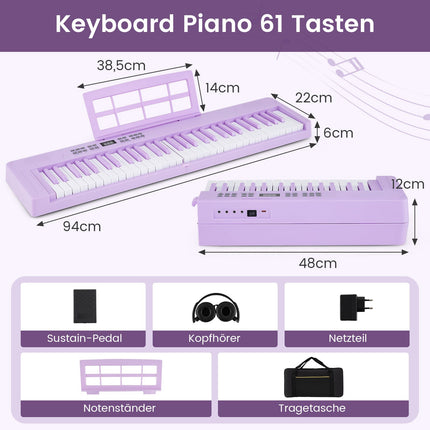 Skládací elektronické klávesy s 61 klávesami, MIDI a funkcí Split