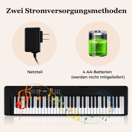 61-Tasten zusammenklappbares elektronisches Piano-Keyboard mit MIDI & Split