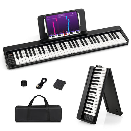 Skládací digitální piano s 61 klávesami, Bluetooth a příslušenstvím