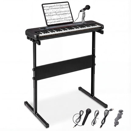 61-Key Kids Piano Keyboard with Adjustable Stand & Mic