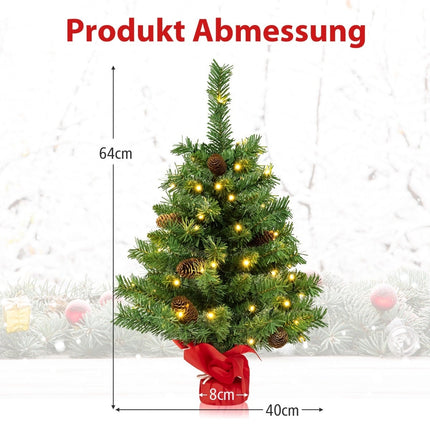 LED mini vánoční stromek 64 cm – 50 světel, šišky