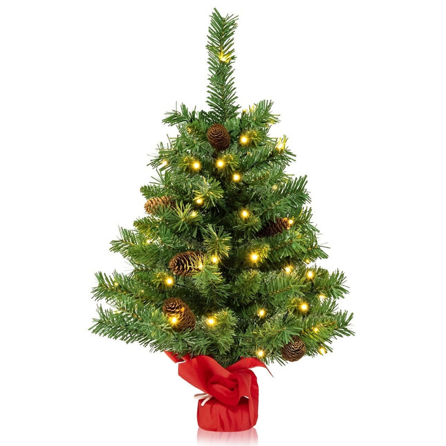 64 cm LED-Mini-Weihnachtsbaum – 50 Lichter, Tannenzapfen