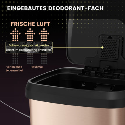 Kuchyňský odpadkový koš 68L se soft-close víkem a pohlcovačem pachů