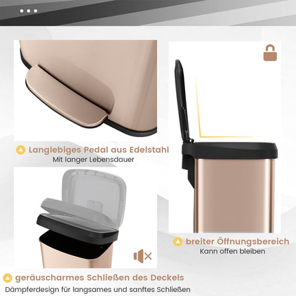 Kuchyňský odpadkový koš 68L se soft-close víkem a pohlcovačem pachů