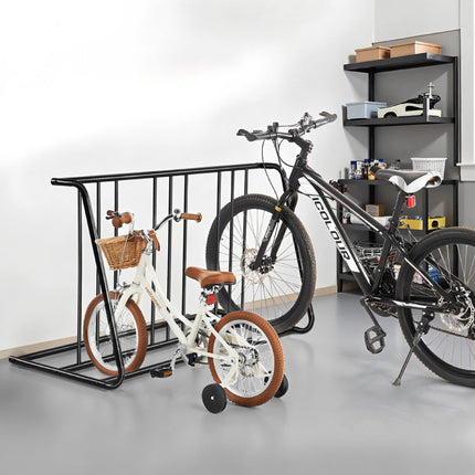 6-Bike Floor Bike Rack, Carbon Steel, Fits 3-In Tires