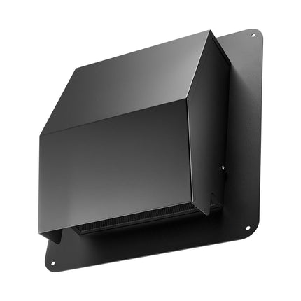 6-Inch Hooded Wall Vent Cover, Steel Screen, Black